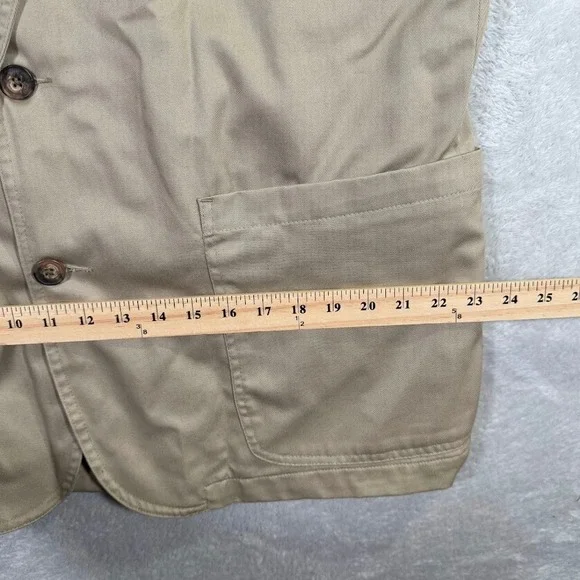 Duluth Trading Co Men's Large Chore Jacket Work Blazer Khaki Beige Elbow Patches - Picture 7 of 11